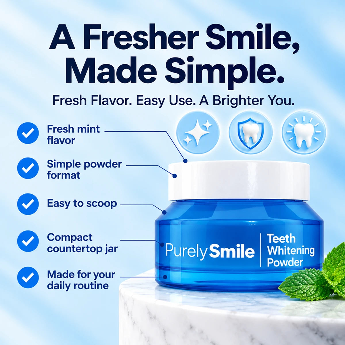 PurelySmile Dentist-Approved Teeth Whitening Powder