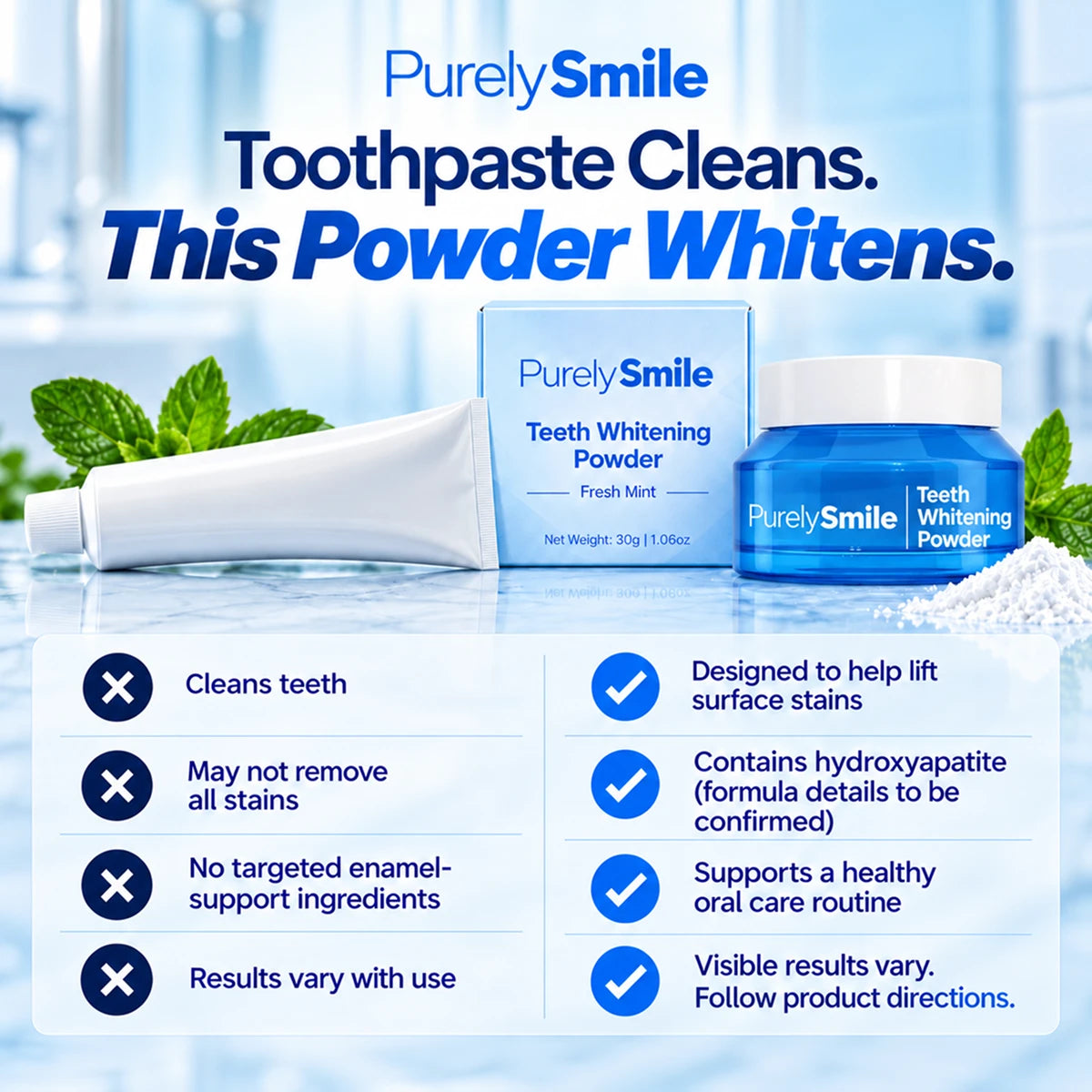 PurelySmile Dentist-Approved Teeth Whitening Powder